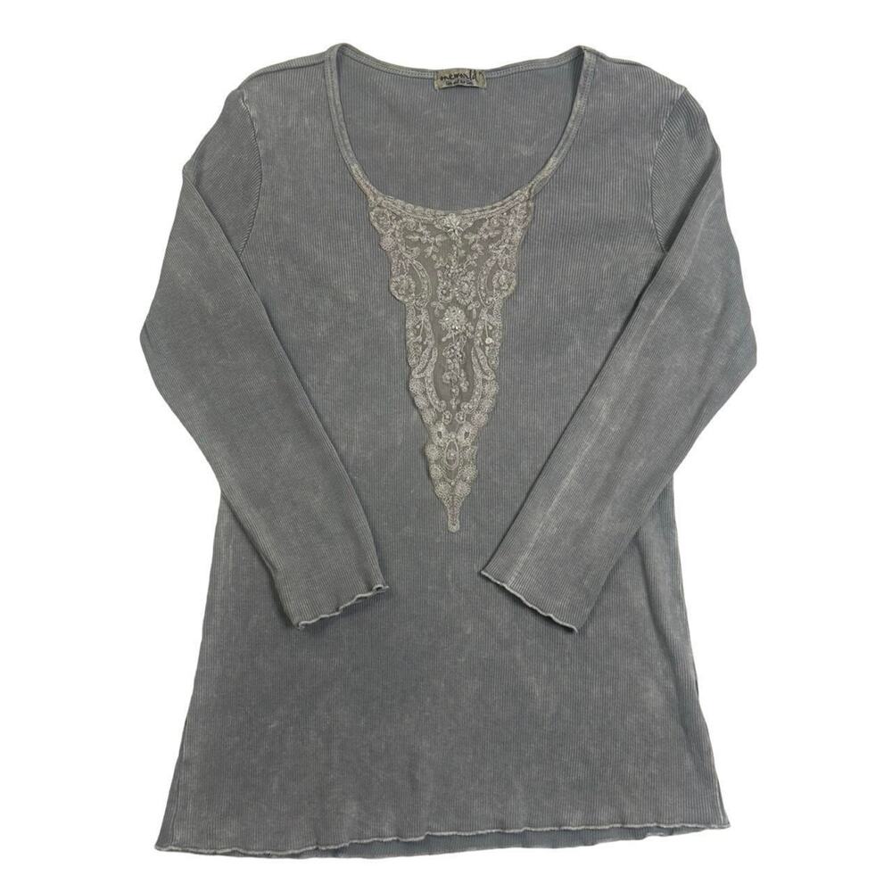 Y2k milf top 00s beaded oneworld petite L